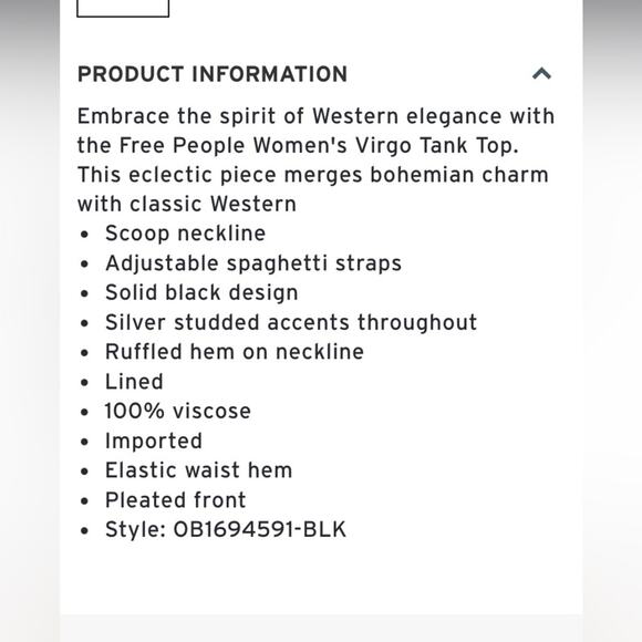 Free People black Virgo Tank - Picture 5 of 9